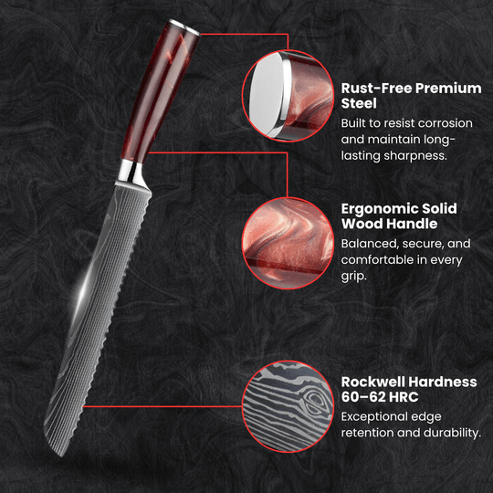 Pankiri Bread Knife (8") - Kohaku Series